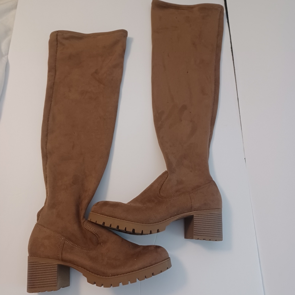 Time And Tru Lug Heel Over The Knee Boots Sz 11